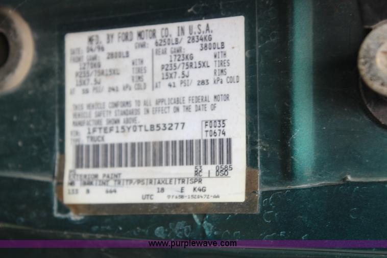 image for item H6572 1996 Ford F150 pickup truck