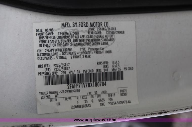 image for item H6577 2008 Ford Crown Victoria Police Interceptor