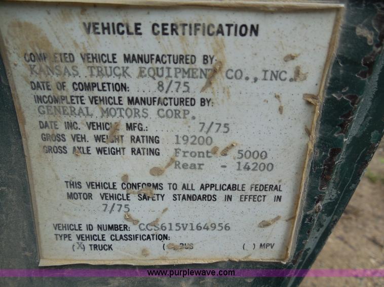 image for item H9850 1975 Chevrolet C60 dump truck