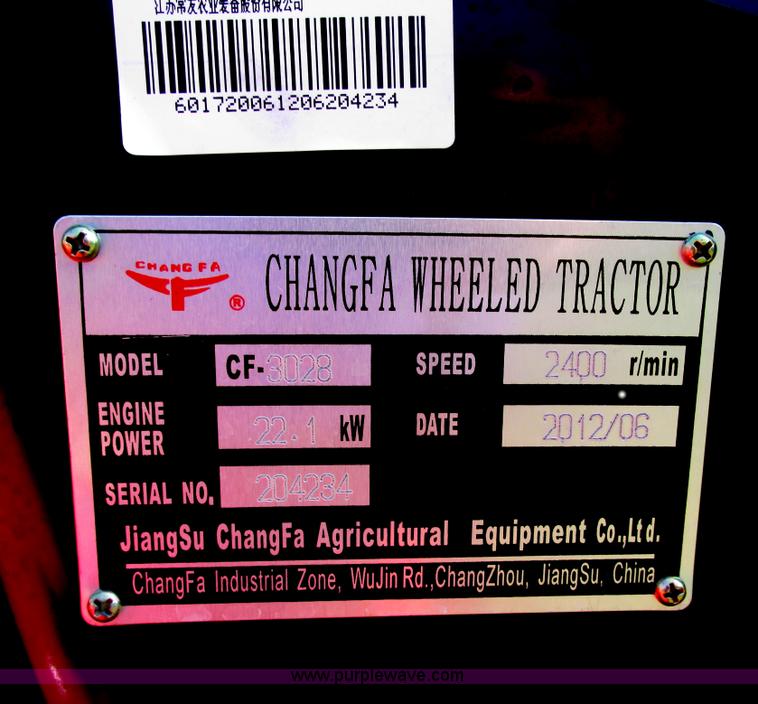 image for item E7339 2012 Changfa 3028 MFWD tractor