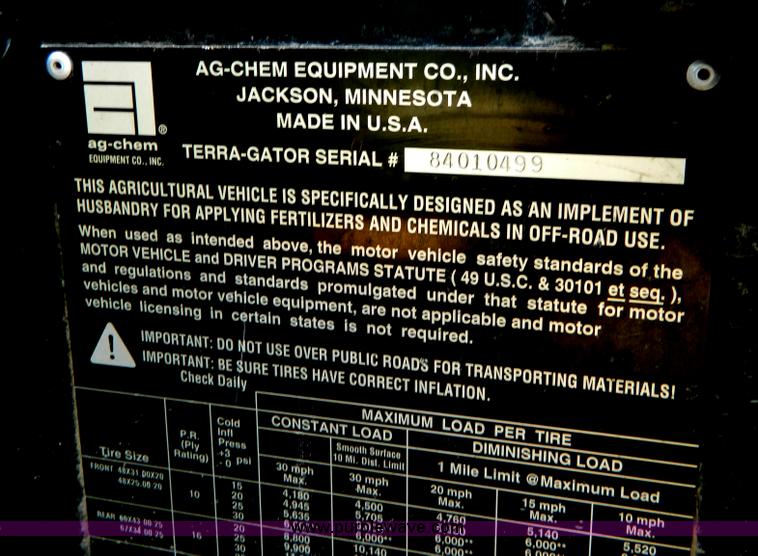 image for item G7985 1999 Ag-Chem TerraGator 8104 dry spreader truck