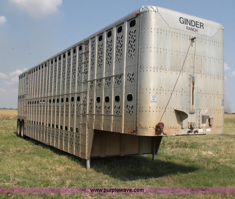 image for item H7417 1985 Wilson 53' aluminum cattle pot trailer