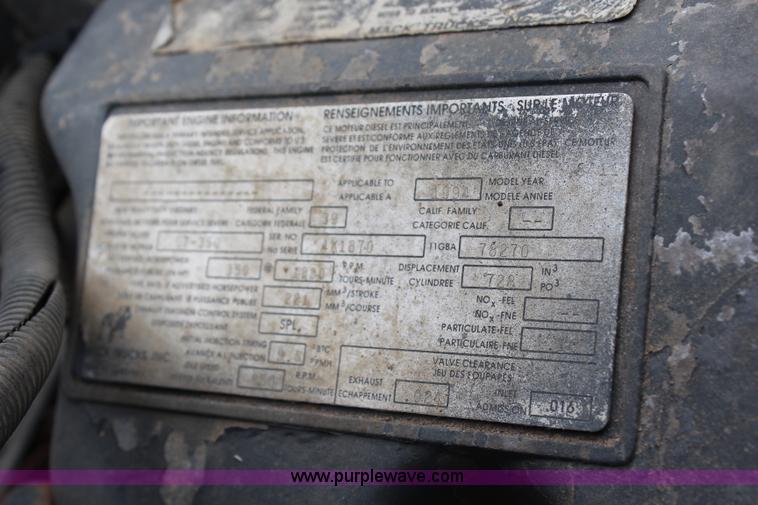 image for item H6510 1994 Mack RS688S quad axle dump truck