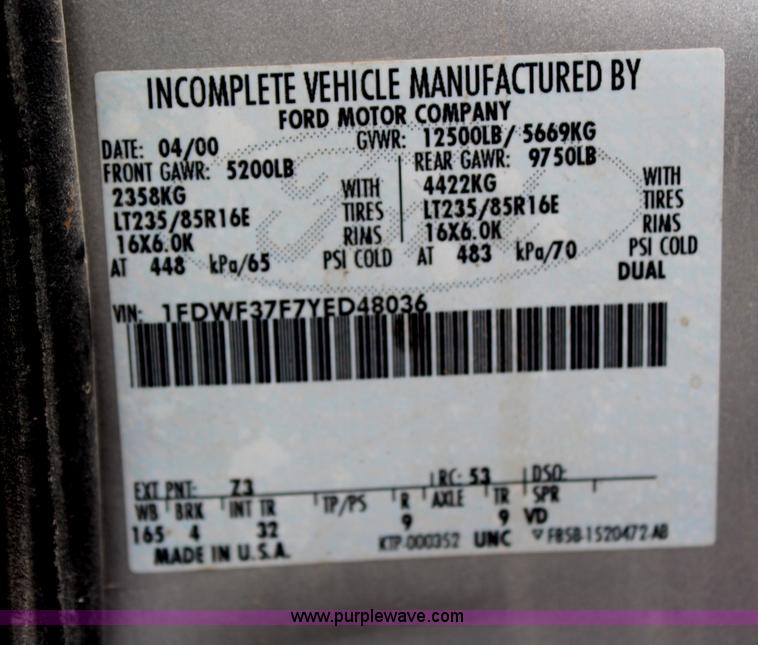 image for item H6709 2000 Ford F350 XLT service truck