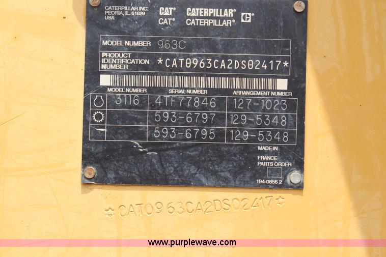 image for item H6726 2002 Caterpillar 963C track loader