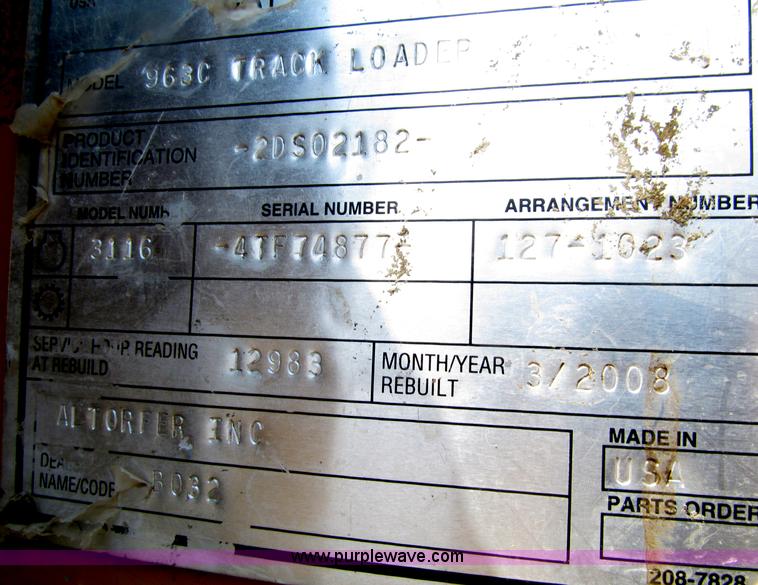 image for item D7467 2001 Caterpillar 963C track loader