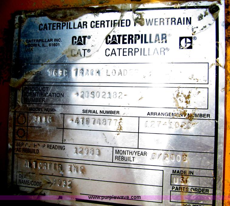 image for item D7467 2001 Caterpillar 963C track loader