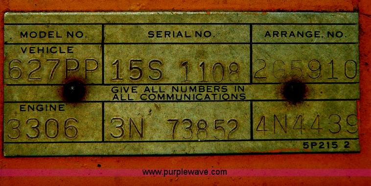 image for item G3416 1978 Caterpillar 627B scraper