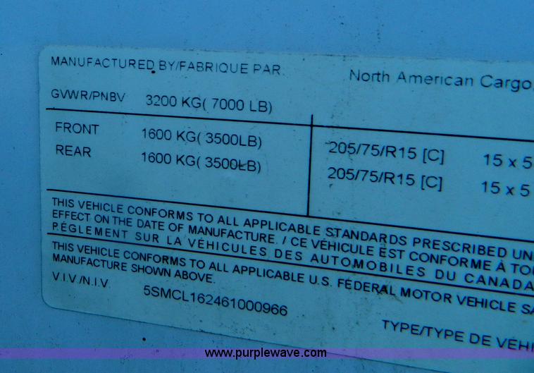 image for item G7972 2006 North American cargo trailer