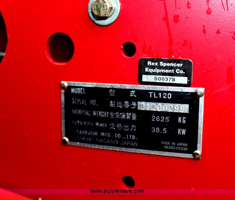 image for item H6502 2008 Takeuchi TL120 track skid steer