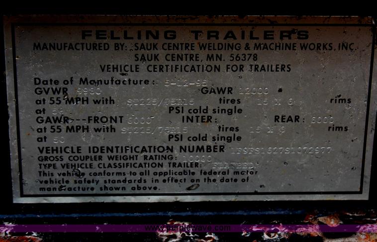 image for item H6528 1996 Felling double axle trailer