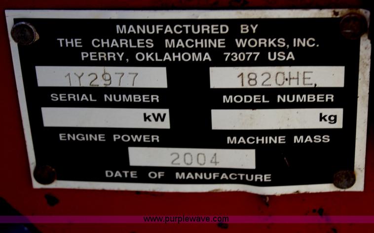 image for item H6641 2004 Ditch Witch 1820HE trencher