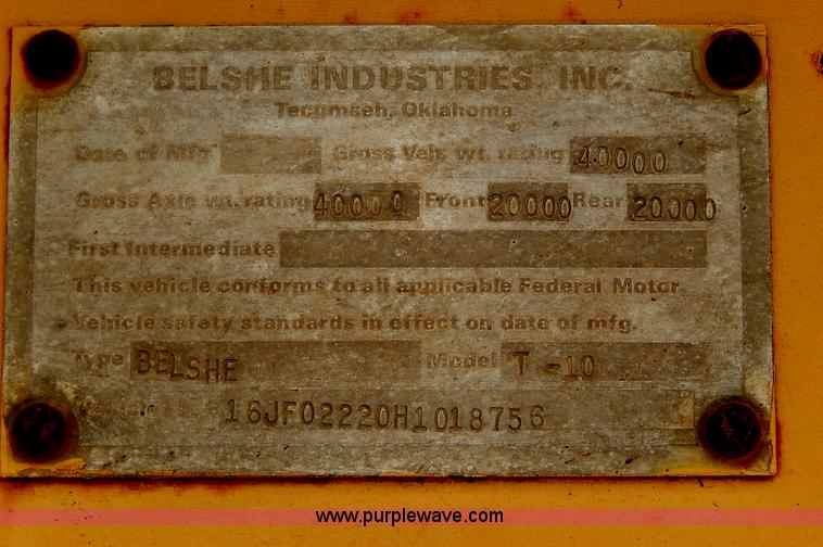 image for item I4340 1987 Belshe T10 lowboy trailer