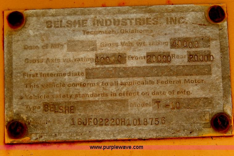 image for item I4340 1987 Belshe T10 lowboy trailer