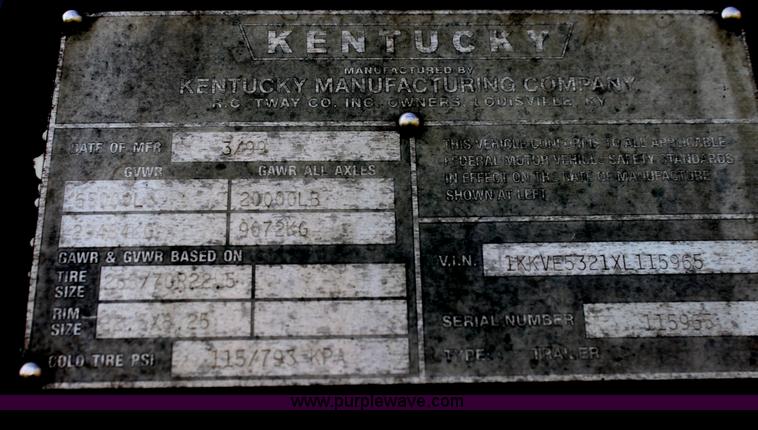 image for item G4045 1999 Kentucky 53' moving van trailer