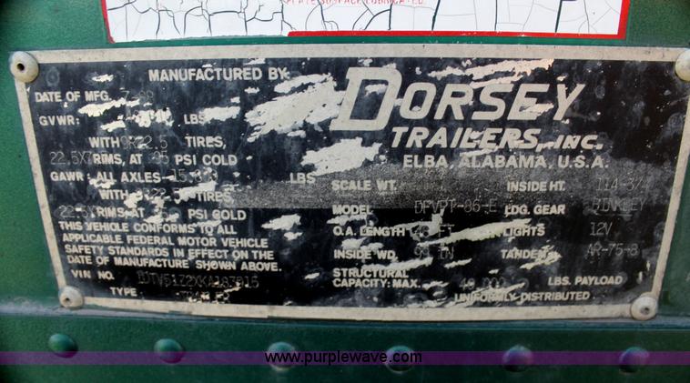 image for item G4047 1989 Dorsey 48' moving van trailer
