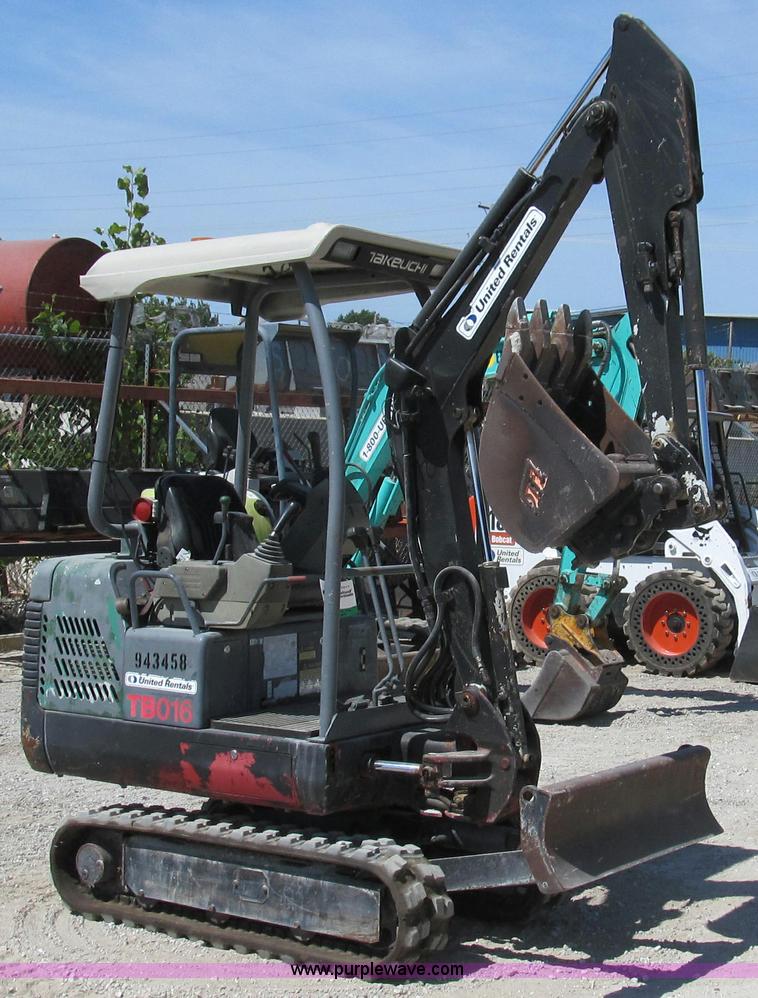 image for item G2097 2007 Takeuchi TB016 compact excavator