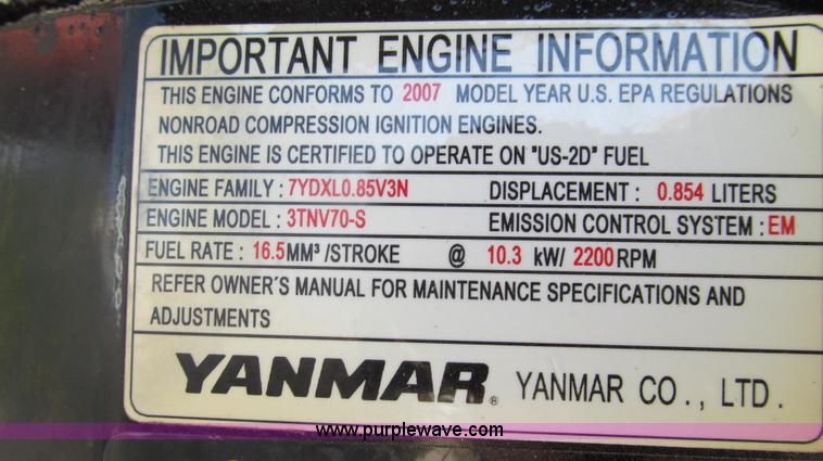 image for item G2097 2007 Takeuchi TB016 compact excavator