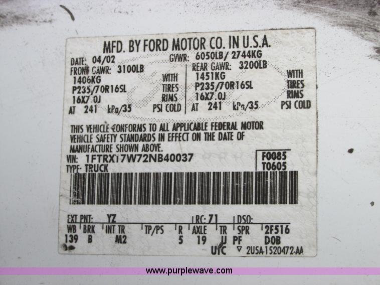 image for item G9229 2002 Ford F150 XLT SuperCab pickup truck