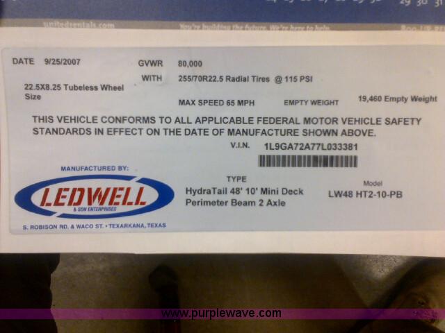 image for item G9248 2007 Ledwell LW48HT2-10-PB trailer