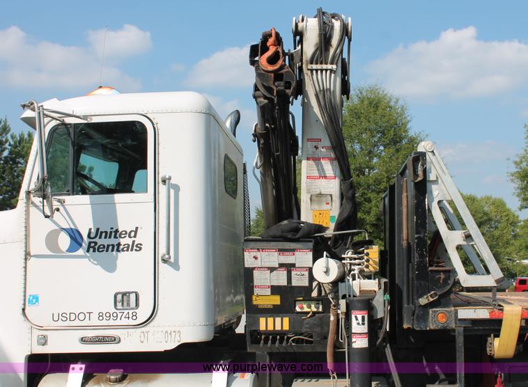 image for item I7757 2002 Freightliner FLD120SD triple axle semi truck with Palfinger knuckle boom crane