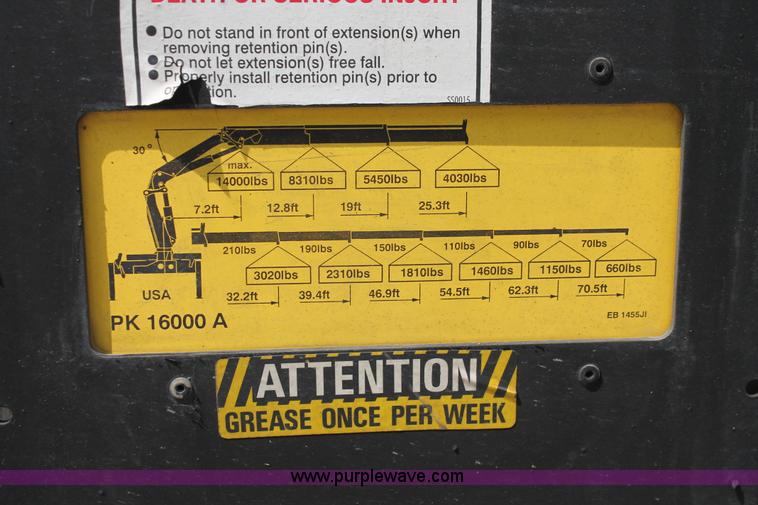 image for item I7757 2002 Freightliner FLD120SD triple axle semi truck with Palfinger knuckle boom crane