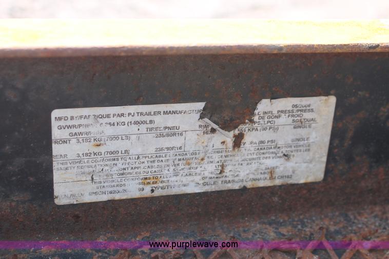 image for item I8167 2006 PJ equipment trailer