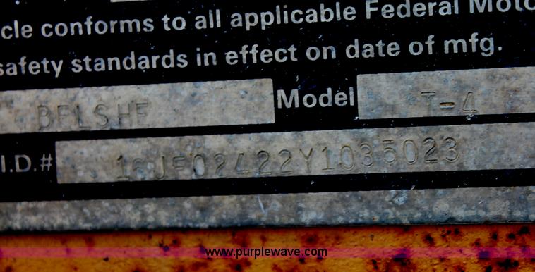 image for item I8180 2000 Belshe T-4 flatbed trailer