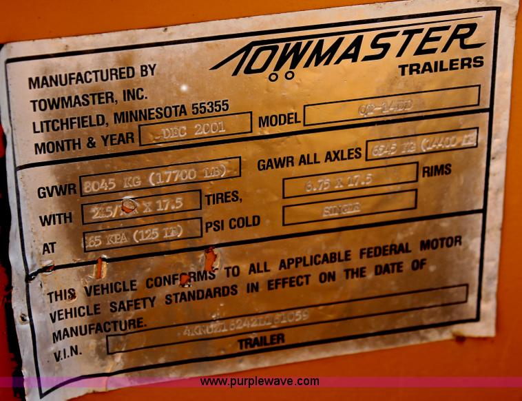 image for item I8187 2002 Towmaster equipment trailer