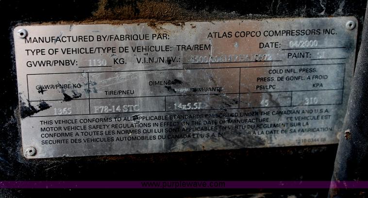 image for item I8194 2000 Atlas Copco XAS 96 DD 185 mobile compressor