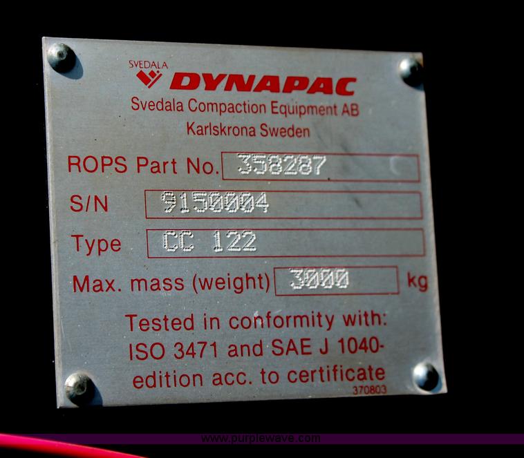 image for item I8214 2001 Dynapac CC122 Series 12 articulated vibratory roller