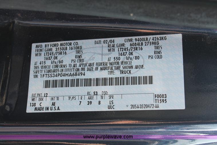 image for item I8244 2004 Ford E350 Super Duty Extended cargo van