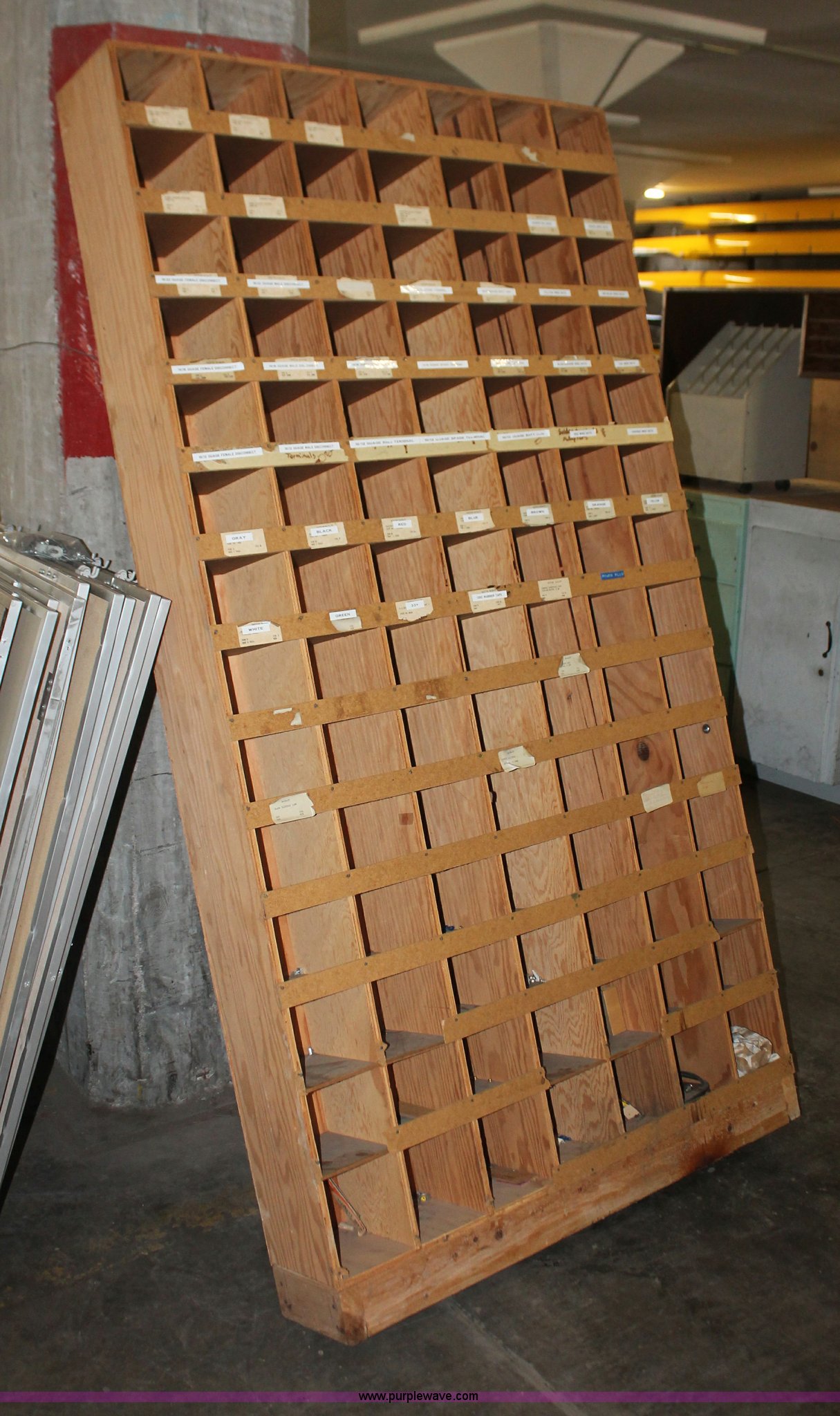 (2) wood bolt bin compartment shelves in Wichita, KS Item AN9640 sold