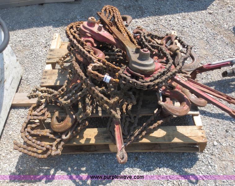 image for item AK9711 Approximately seven 1 1/2 ton chain hoists