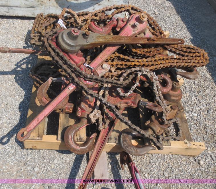 image for item AK9711 Approximately seven 1 1/2 ton chain hoists