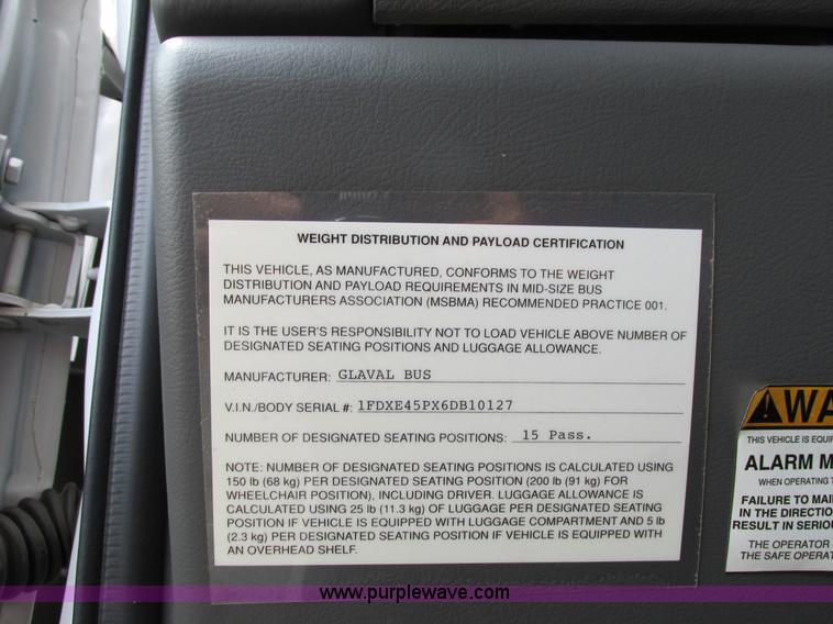 image for item B4791 2006 Ford E450 transit vehicle