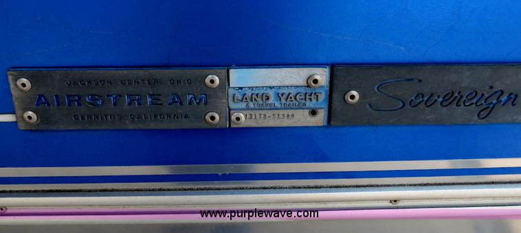 image for item B4793 1978 Airstream Sovereign travel trailer