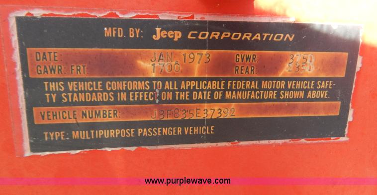 image for item B5801 1973 Jeep