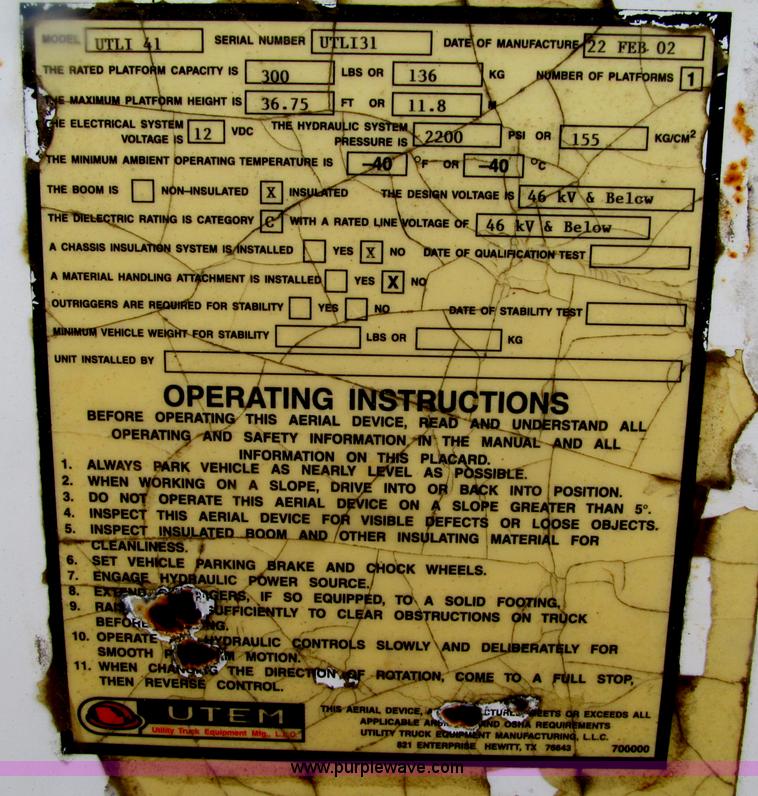 image for item D7464 2002 Ford F450 XL Super Duty bucket truck