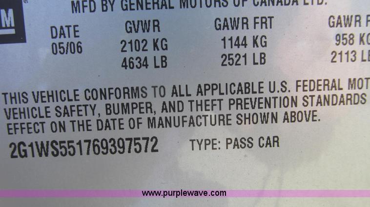 image for item G2090 2006 Chevrolet Impala Police