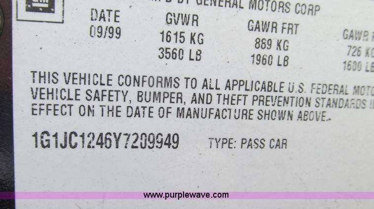 image for item G2091 2000 Chevrolet Cavalier