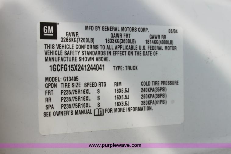 image for item G4050 2004 Chevrolet Express 1500 van