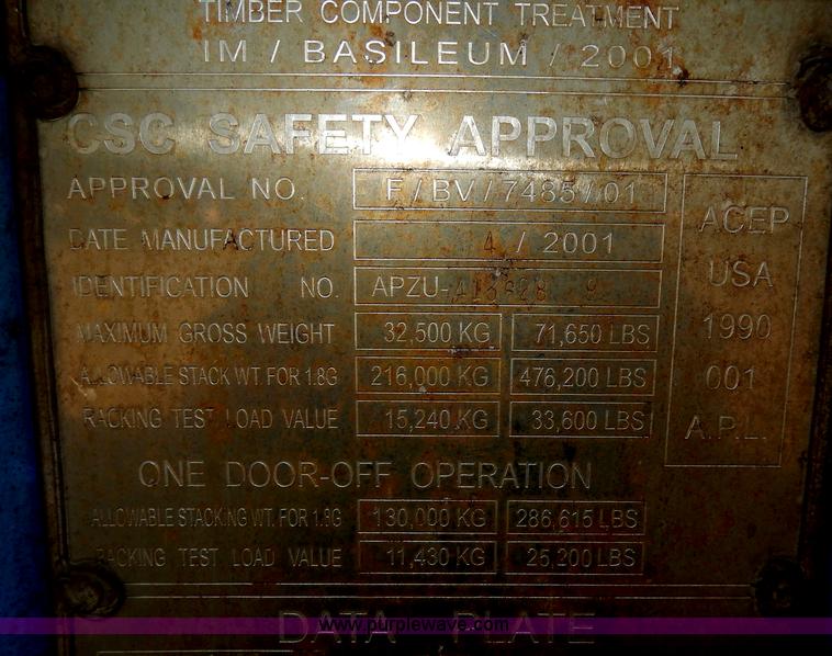 image for item I4352 2001 APL 40' dry storage container