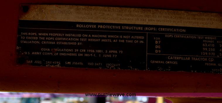 image for item G6156 1980 Caterpillar D8K dozer