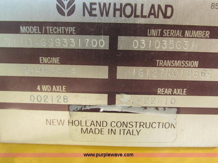 image for item G8997 2001 New Holland LB110 backhoe