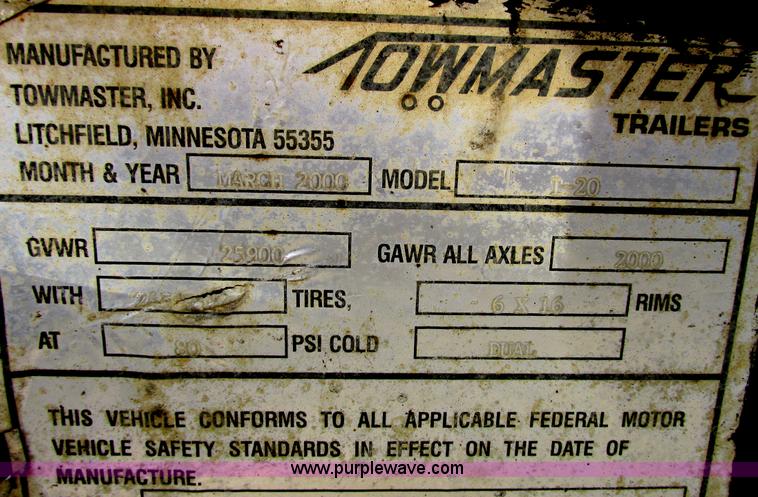 image for item G9000 2000 Towmaster T20 trailer