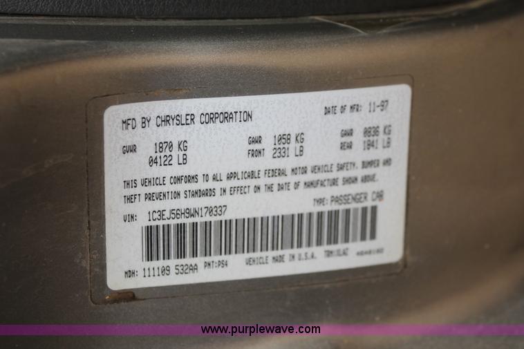 image for item I8048 1998 Chrysler Cirrus LXi