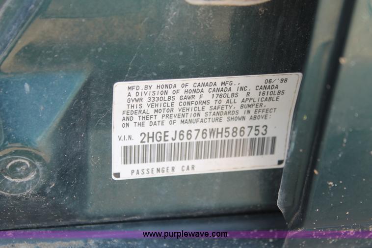 image for item I8165 1998 Honda Civic LX