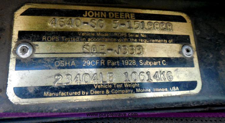 image for item E5159 1978 John Deere 4640 tractor