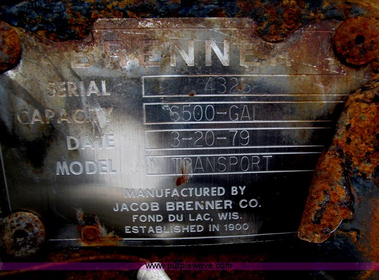 image for item F7108 1979 Brenner stainless steel tanker trailer